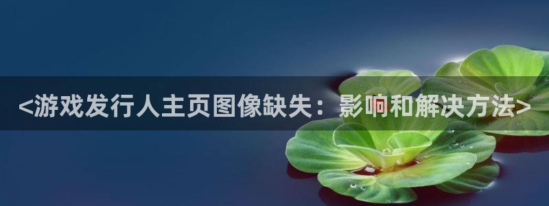 天辰平台你的专属平台是什么：<游戏发行人主页图像缺失：影响和解决方法>