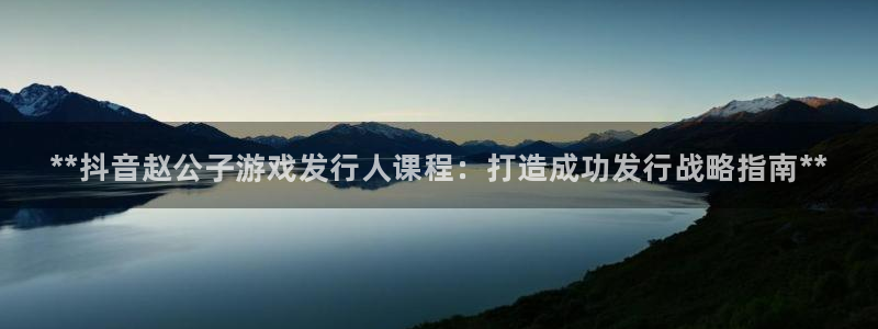 天辰平台招商111：**抖音赵公子游戏发行人课程：打造成功发行战略指南**