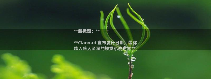 天辰平台况7O777：**新标题：**

**Clannad 宣布发行日期，带你
踏入感人至深的视觉小说世界**